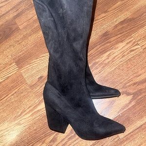 Jeffery Campbell 38 7.5 leather suede thigh high boots